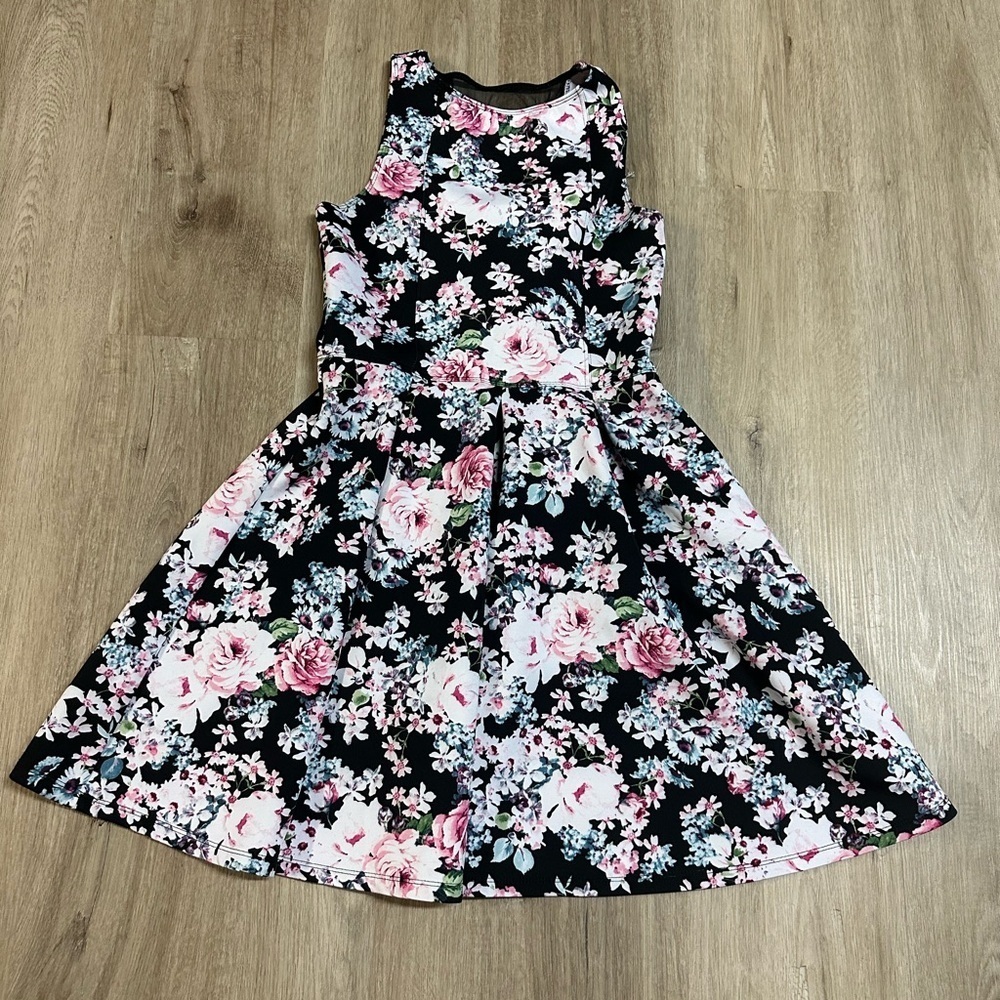 Abercrombie Vintage Kids Floral Skater Dress Bow Back Size 15/16